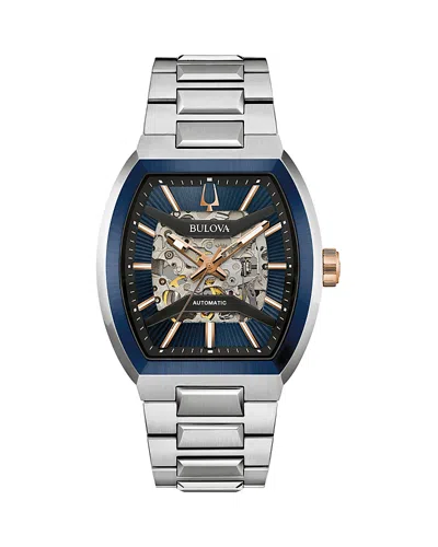 Bulova Maquina Watch, 47mm X 40mm In Blue/silver