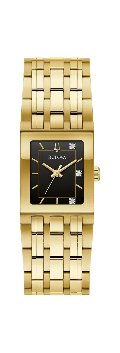 Bulova Marc Anthony Quadra Gold-tone Ladies Watch In Yellow