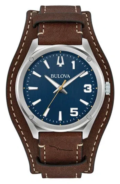 Bulova Marc Anthony Series Sport Classic Leather Strap Watch, 41mm