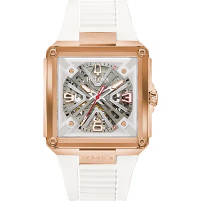 Bulova Marc Anthony Series X Skeleton Automatic Rubber Strap Watch, 39mm (limited Edition) In Gold