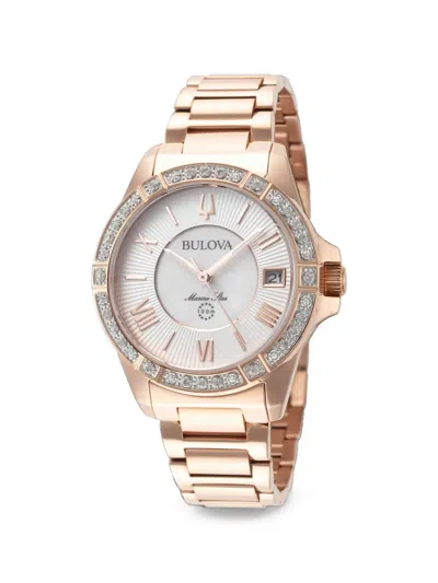 Bulova Marine Star 32mm Watch In Gold