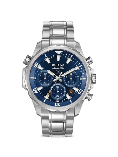 Bulova Marine Star 43 Mm Watch In Metallic
