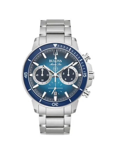 Bulova Marine Star 45mm Watch In Silver