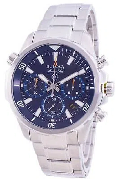 Pre-owned Bulova Marine Star 96b256 Quartz Chronograph Men's Watch