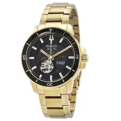 Pre-owned Bulova Marine Star Automatic Black Dial Men's Watch 97a174