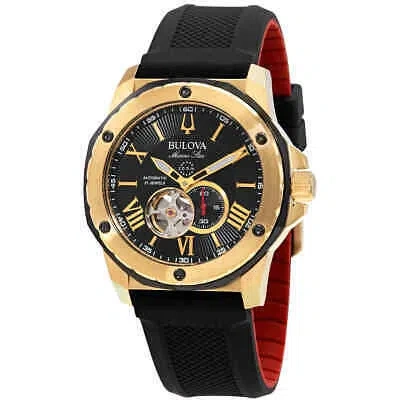 Pre-owned Bulova Marine Star Automatic Black Dial Men's Watch 98a272