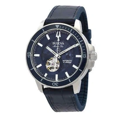 Pre-owned Bulova Marine Star Automatic Blue Dial Men's Watch 96a291