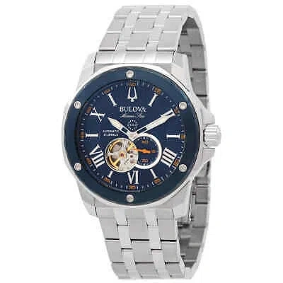 Pre-owned Bulova Marine Star Automatic Blue Dial Men's Watch 98a302