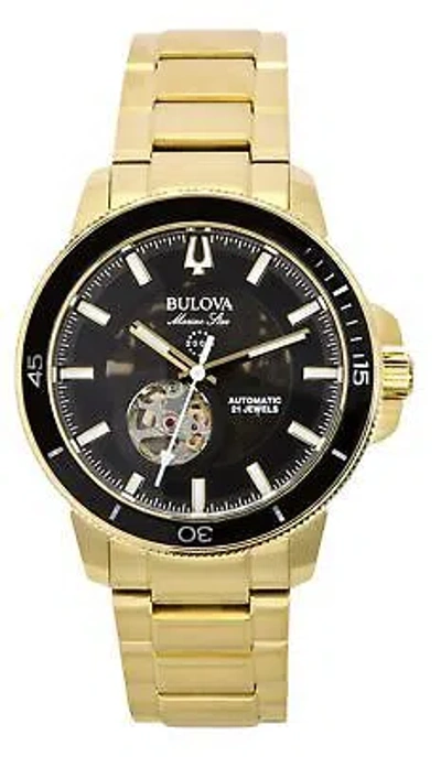 Pre-owned Bulova Marine Star Black Dial Automatic Diver's 200m Men's Watch 97a174