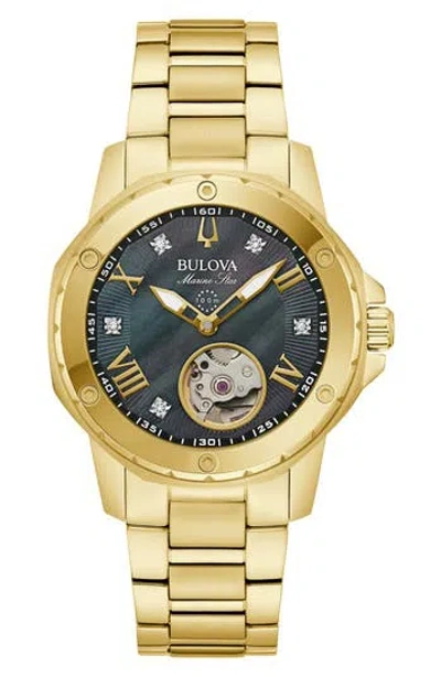 Bulova Marine Star Bracelet Watch, 35mm In Purple