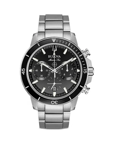 Bulova Marine Star Chronograph, 45mm In Black/silver