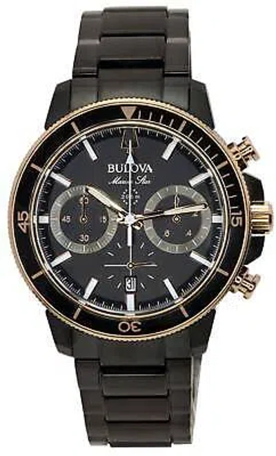 Pre-owned Bulova Marine Star Chronograph Stainless Steel Divers 98b302 200m Mens Watch