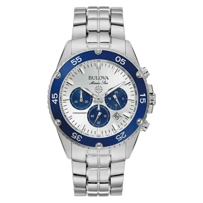Pre-owned Bulova Marine Star Chronograph Stainless Steel Quartz Men's Watch 98b423