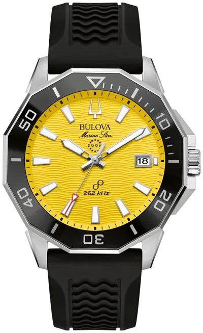 Pre-owned Bulova Marine Star Precisionist Sport Mens Yellow Dial Watch 96b431