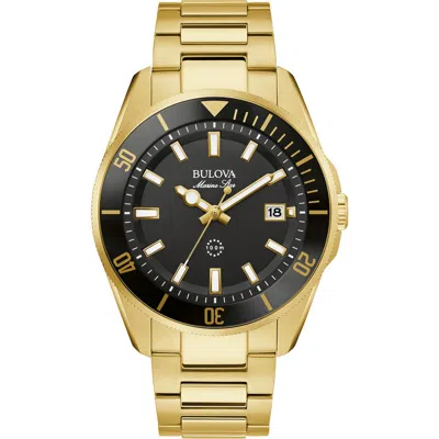 Bulova Marine Star Quartz Bracelet Watch, 43mm In Gold