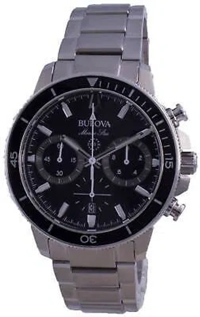 Pre-owned Bulova Marine Star Quartz Diver's Chronograph Black Dial 96b272 Men's Watch 200m