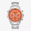 Bulova Marine Star Series B Mens Chronograph Silver Tone Stainless Steel Bracelet Watch 96b395 In Orange
