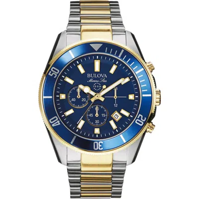 Bulova Marine Star Two-tone Stainless Steel Bracelet Watch, 43mm