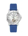 Bulova Automatic Womens Automatic Blue Strap Watch 96l324 In Multi