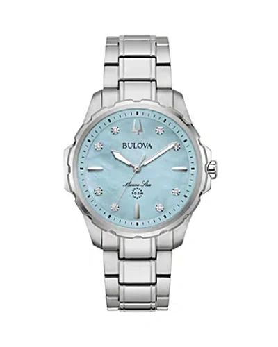 Bulova Marine Star Watch, 36mm In Blue/silver