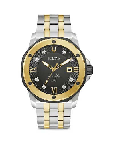Bulova Marine Star Watch, 44mm In Black/gold