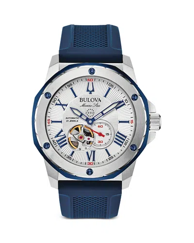 Bulova Marine Star Watch, 45mm In White/blue