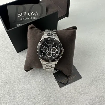 Pre-owned Bulova Marine Star/98b401 Chronograph Grey Dial 41.5mm Quartz Men's-watch