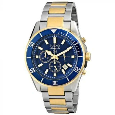 Pre-owned Bulova Men's 98b230 Marine Star Chronograph Japanese Quartz Two Tone Watch
