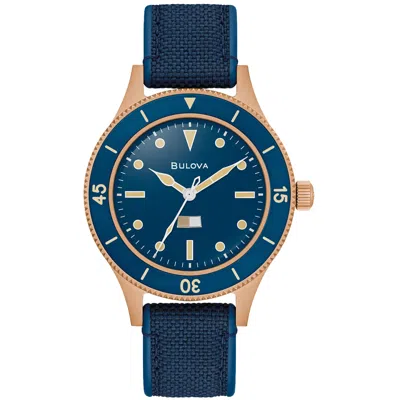 BULOVA MEN'S ARCHIVE SERIES MIL SHIPS 150TH ANNIVERSARY SPECIAL EDITION BLUE DIAL WATCH