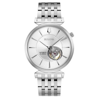 Pre-owned Bulova Men Automatic Classic Regatta Silver Stainless Steel Watch 40mm 96a235