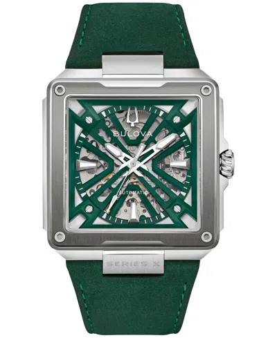 Bulova Marc Anthony Series X2 Leather Strap Watch, 41mm X 41mm In Green