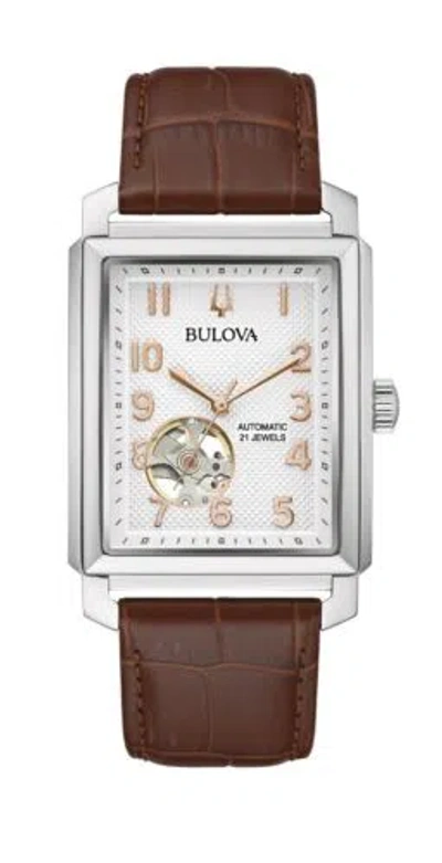 Pre-owned Bulova Men's Automatic Sutton President Style Brown Watch 33mm 96a268