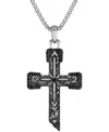 Bulova Marc Anthony Men's Black Diamond Cross Pendant Necklace (3/8 Ct. T.w.) In Sterling Silver-plate, 24" In No Color