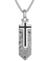 Bulova Marc Anthony Men's Black Diamond Damascus Sword Pendant Necklace (1/6 Ct. T.w.) In Sterling Silver-p In No Color