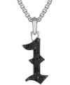Bulova Marc Anthony Men's Black Diamond Number 1 Pendant Necklace (1/4 Ct. T.w.) In Silver-tone Stainless S In No Color