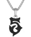 Bulova Marc Anthony Men's Black Diamond Number 5 Pendant Necklace (0.30 Ct. T.w.) In Sterling Silver-plate, In No Color