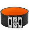 Bulova Marc Anthony Men's Black Leather Strap Bracelet In Sterling Silver, Bvb1154-bostna In No Color