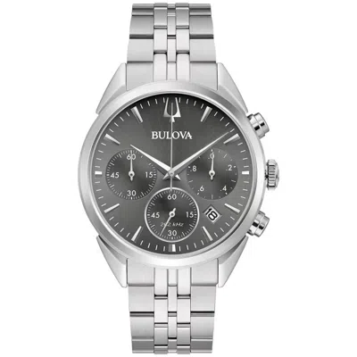 Pre-owned Bulova Men's Chronograph Calendar Silver Quartz High Precision Watch 41mm 96b372