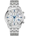 Bulova Classic Sutton Mens Chronograph Silver Tone Stainless Steel Bracelet Watch 96b404 In Silver