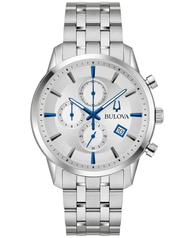 BULOVA MEN'S CHRONOGRAPH CLASSIC SUTTON STAINLESS STEEL BRACELET WATCH 41MM