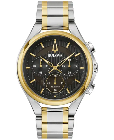BULOVA MEN'S CHRONOGRAPH CURV TWO-TONE STAINLESS STEEL BRACELET WATCH 44MM