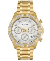 Bulova Diamond Mens Gold Tone Stainless Steel Bracelet Watch 98e113 In No Color