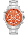 Bulova Marine Star Series B Mens Chronograph Silver Tone Stainless Steel Bracelet Watch 96b395 In Silver-tone
