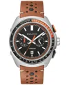 Bulova Leather Racer Chronograph Mens Watch In No Color
