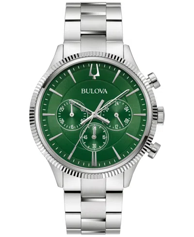 Bulova Men's Chronograph Stainless Steel Bracelet Watch 42mm In No Color