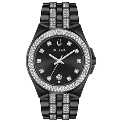 Bulova Crystal 42mm Watch In Black