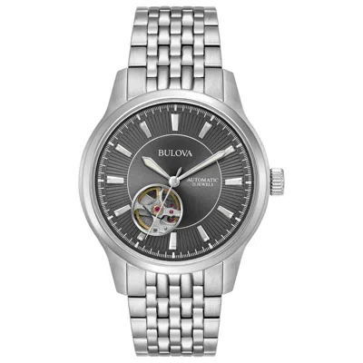 Pre-owned Bulova Men's Classic Automatic Open Apeture Silver Watch 40mm 96a190