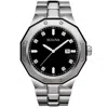Bulova Marine Star Stainless Steel Diamond Mens Watch In Metallic