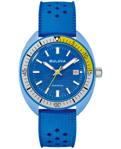 Bulova Men's Snorkel Blue Hnbr Rubber Strap Watch 41mm