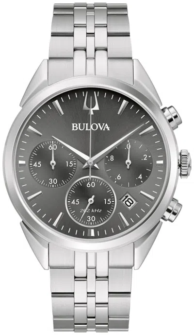 Pre-owned Bulova Men's Classic Bul Hpq Np20 Silver Stainless Steel Date Watch 41 Mm 96b372